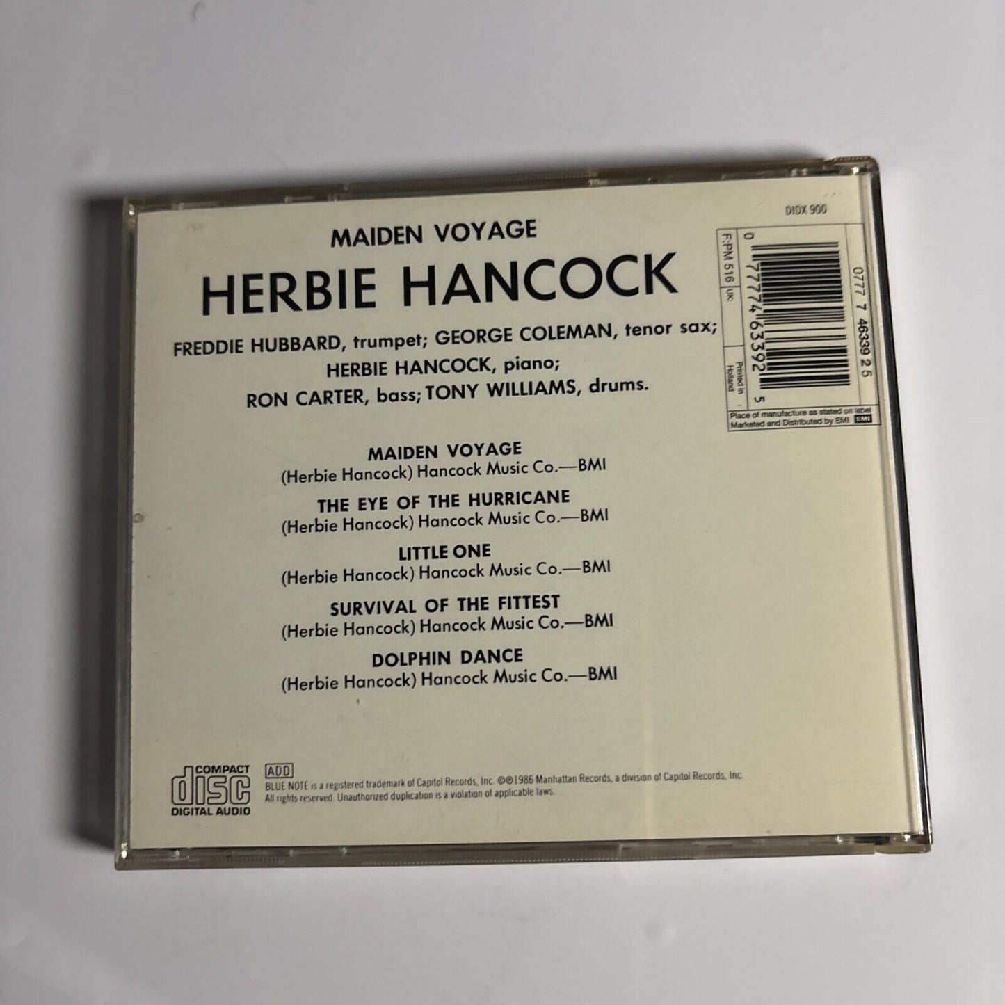 Herbie Hancock – Maiden Voyage (CD, 1986)