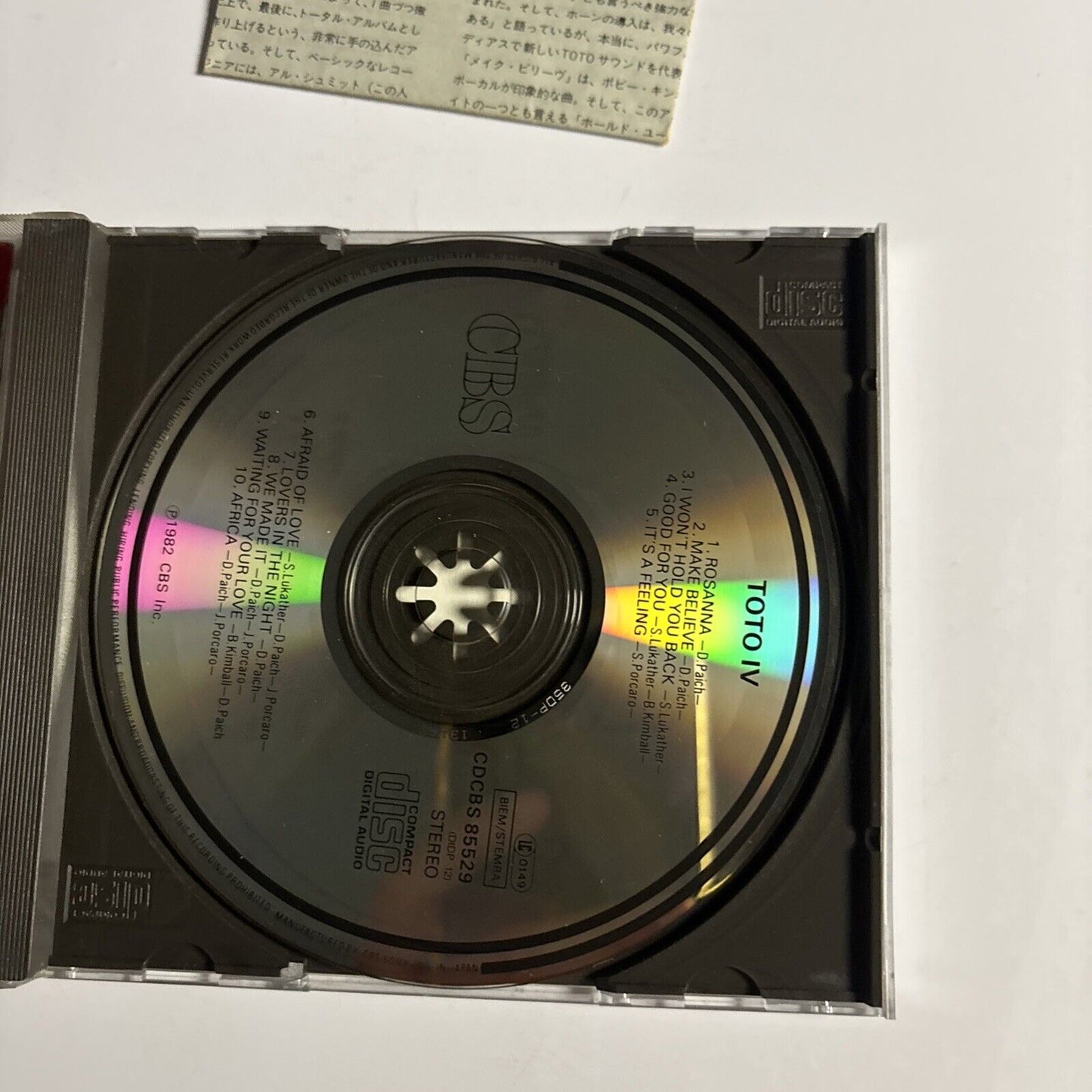 Toto – Toto IV (CD, 1984) cdcbs85529