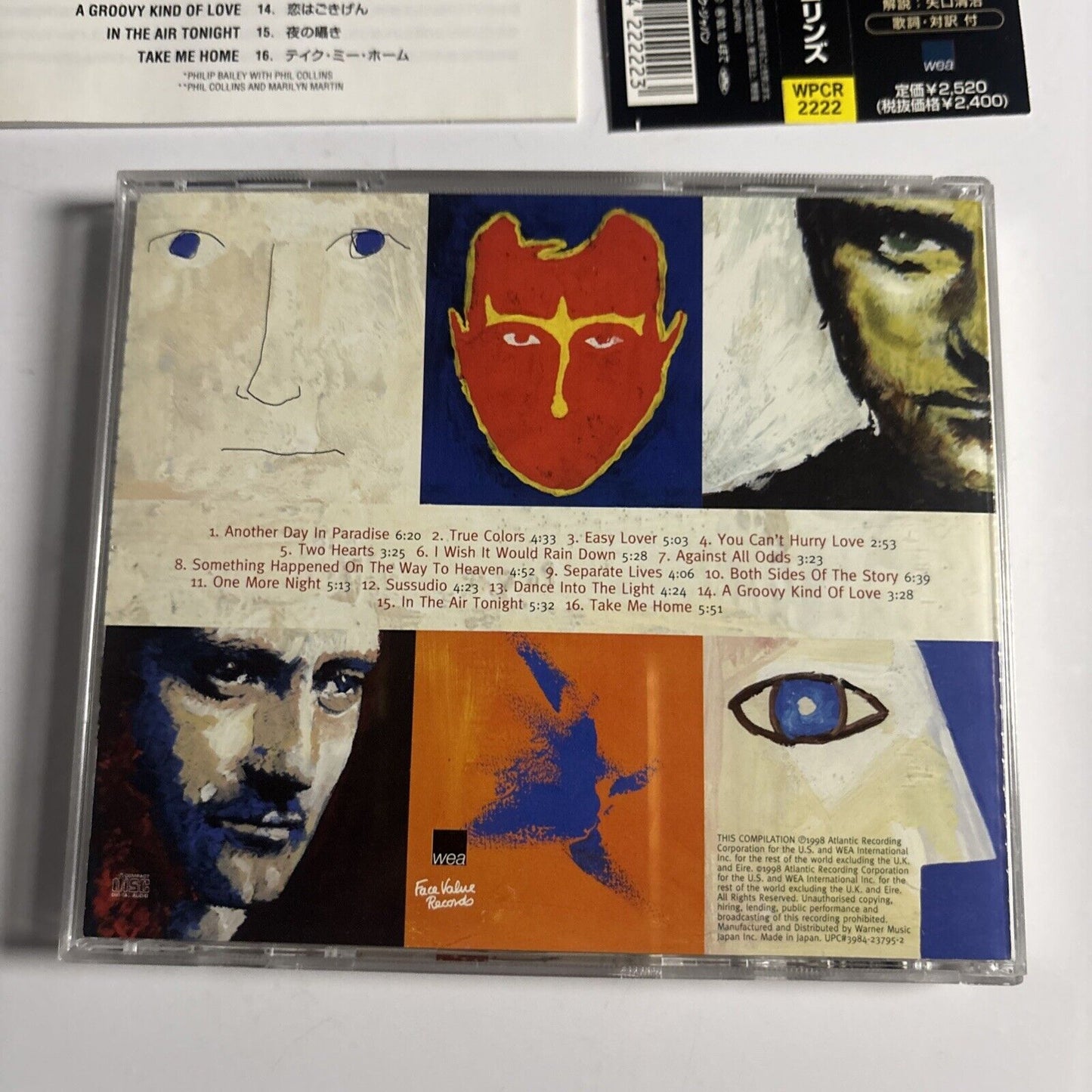 Phil Collins – ...Hits (CD, 1998) wpcr-2222 Japan obi