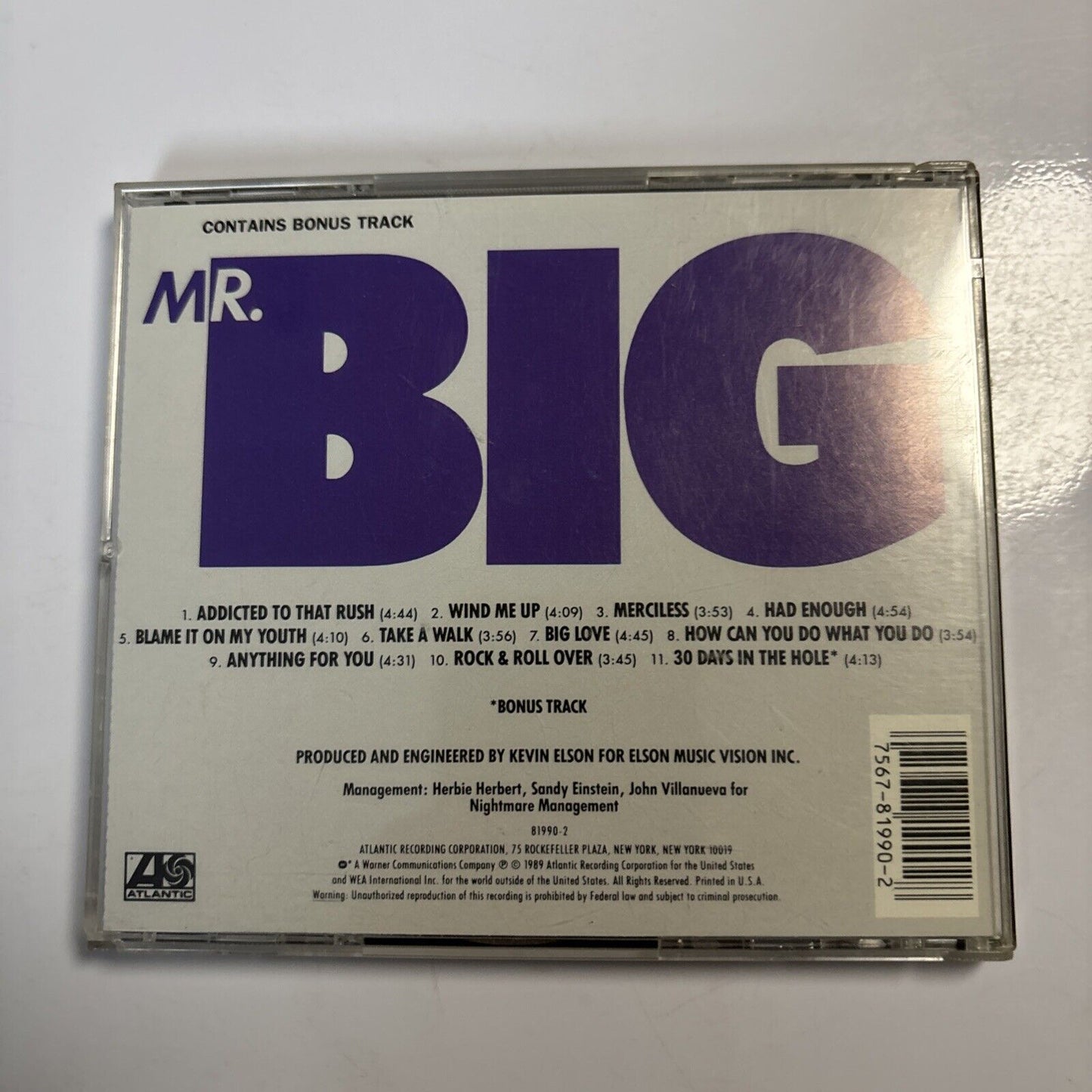 Mr. Big – Mr. Big (CD, 1989) 7 81990-2