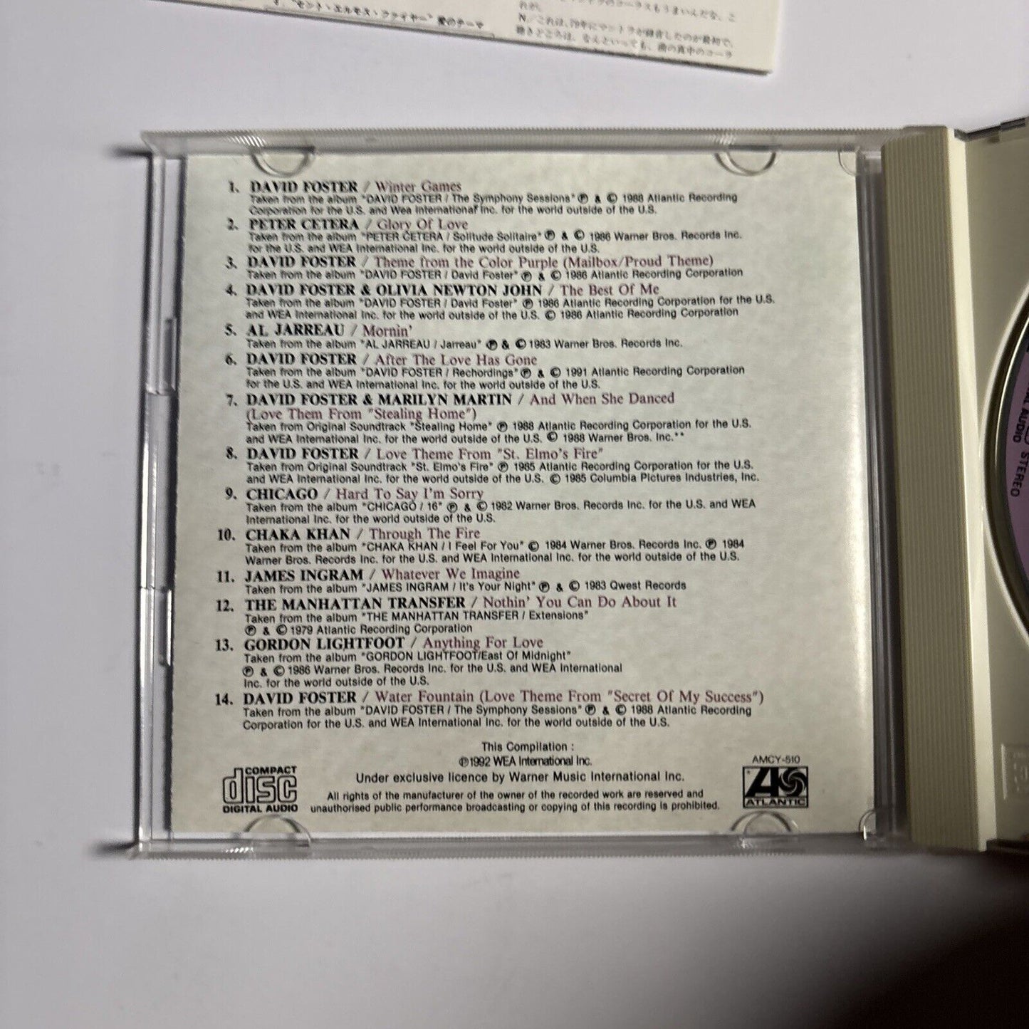 David Foster – A Touch Of David Foster (CD, 1993) amcy-510 Japan