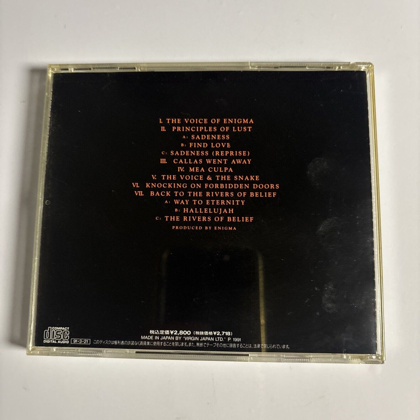 Enigma – MCMXC a.D. (CD, 1991) vjcp-28024 Japan