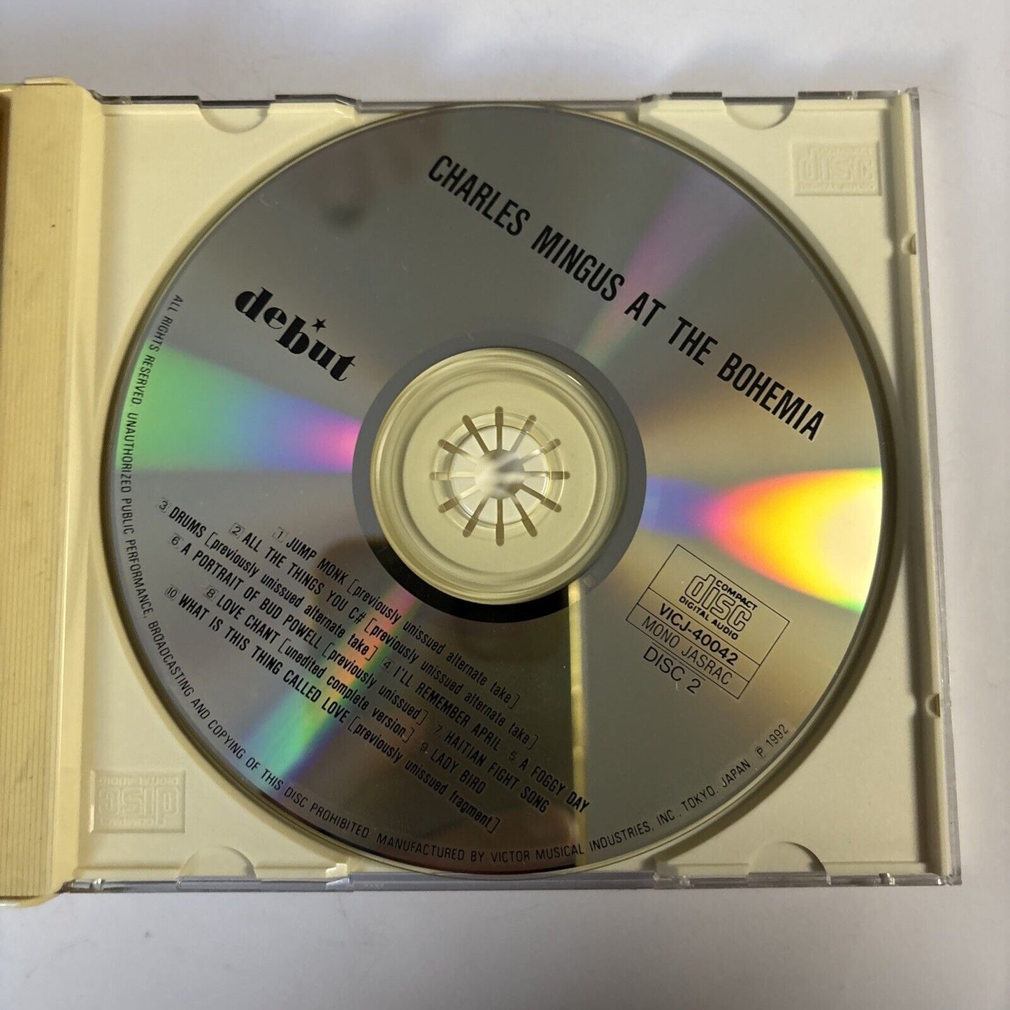 Charles Mingus – Mingus At The Bohemia (CD, 1992, 2-Disc) vicj-40041-2 Japan