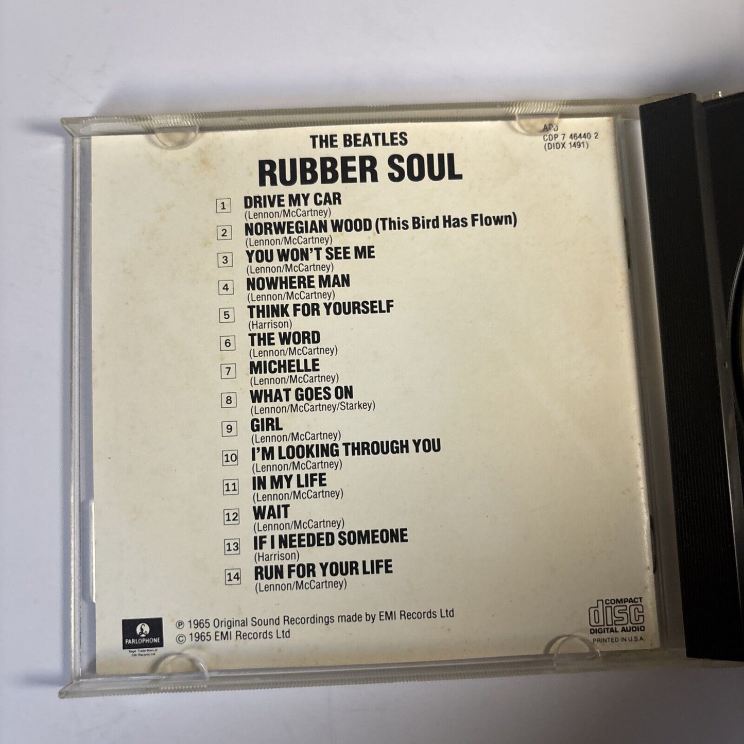 The Beatles – Rubber Soul (CD, 1965) CDP 7 46440 2