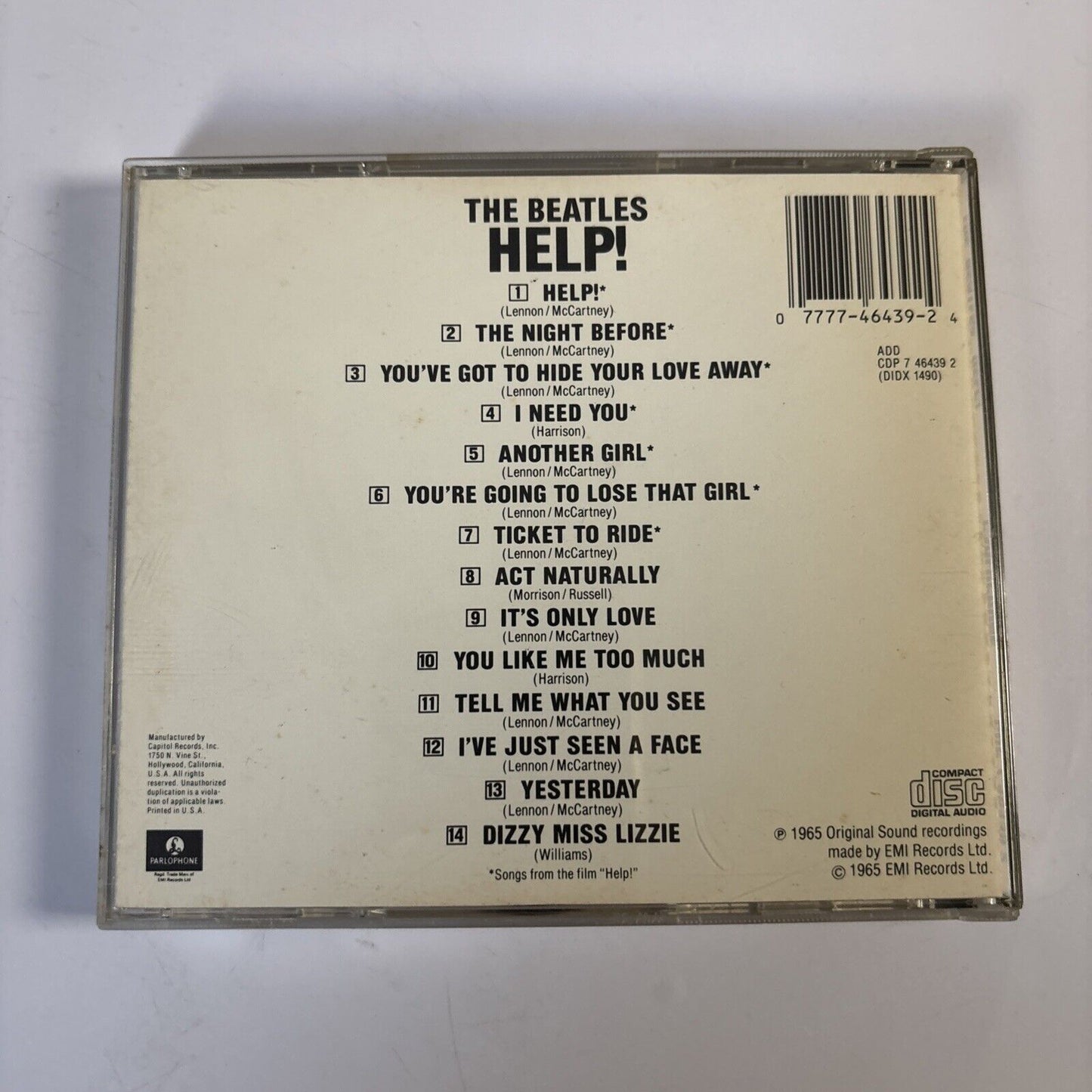 The Beatles – Help! (CD, 1987) CDP 7 46439 2