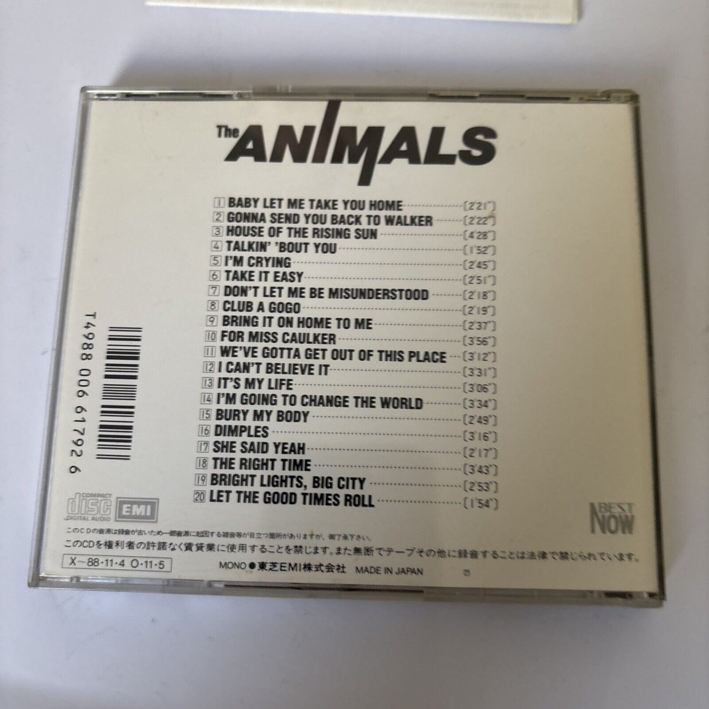 The Animals – The Singles Plus (CD, 1987) CP32-9010 Japan