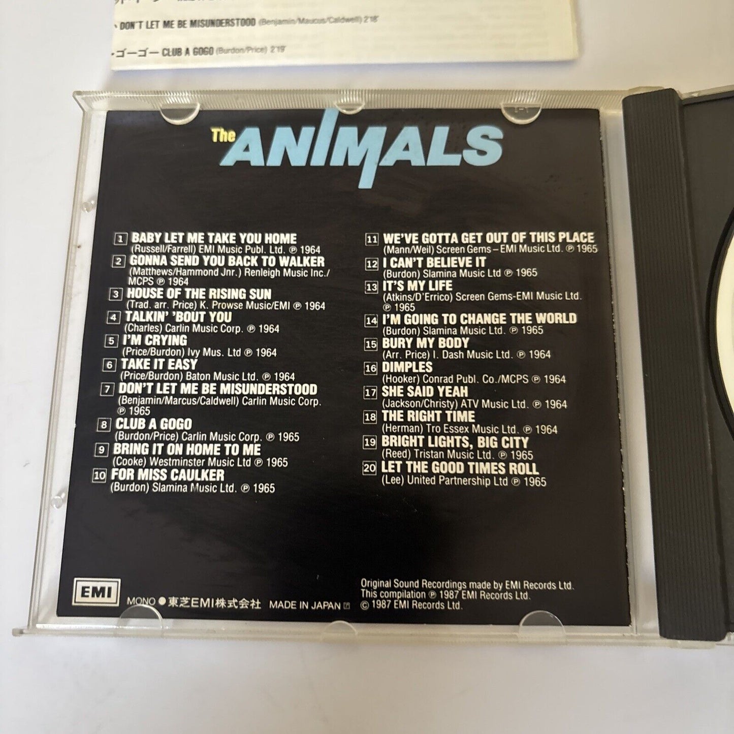 The Animals – The Singles Plus (CD, 1987) CP32-9010 Japan