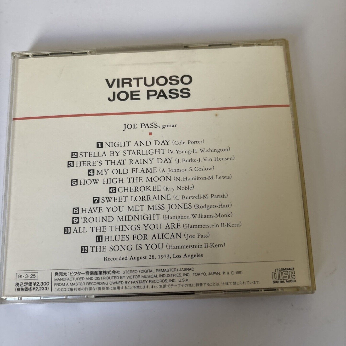 Joe Pass – Virtuoso (CD, 1991) vicj-23536 Japan