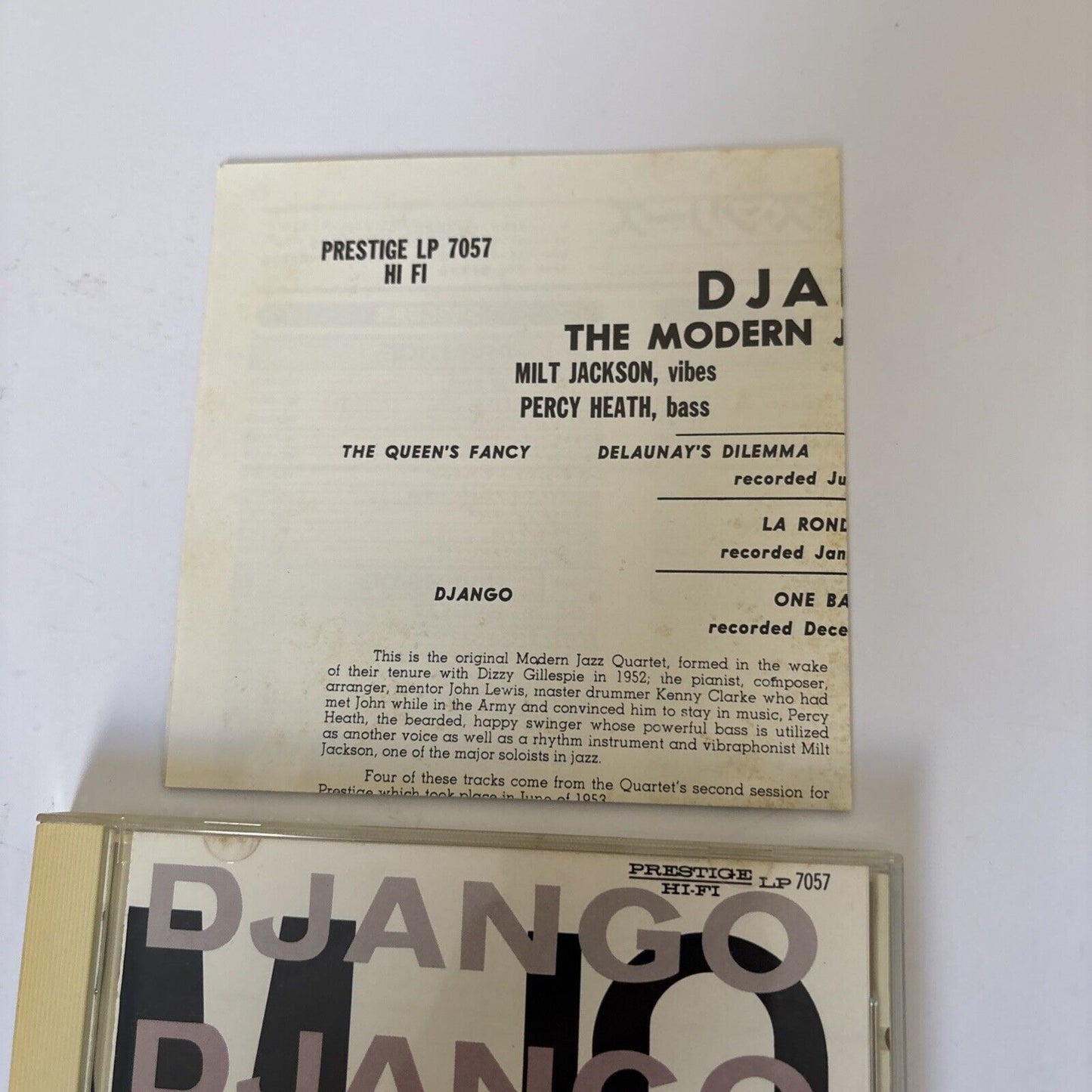 The Modern Jazz Quartet – Django (CD, 1991) vicj-23510 Japan