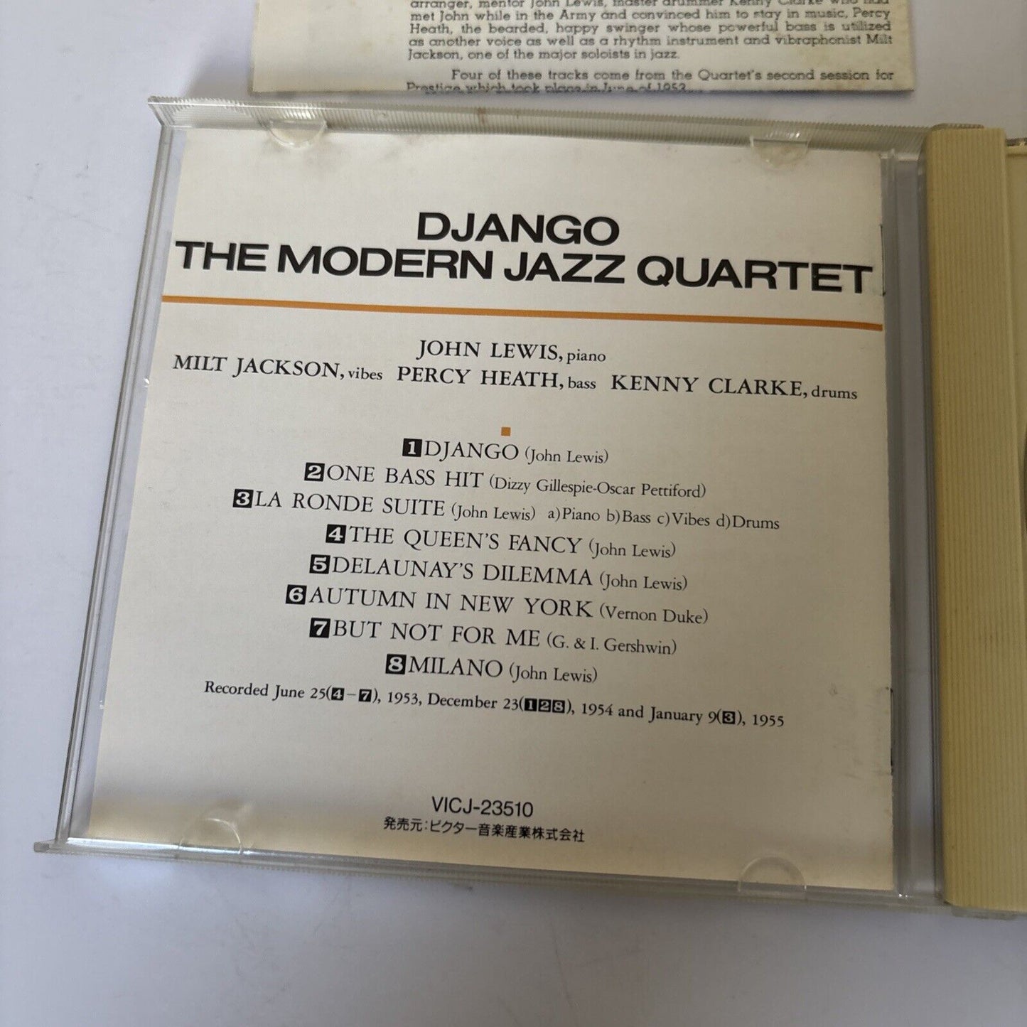 The Modern Jazz Quartet – Django (CD, 1991) vicj-23510 Japan