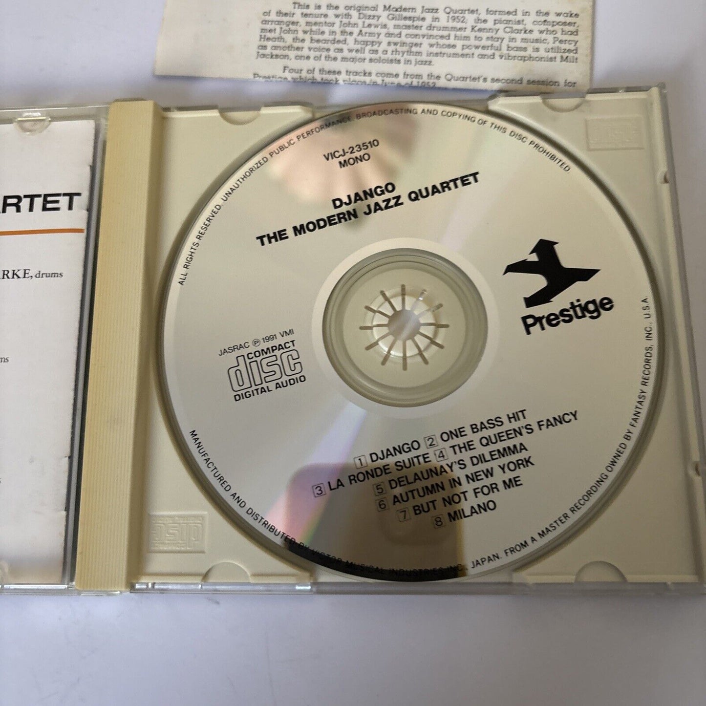 The Modern Jazz Quartet – Django (CD, 1991) vicj-23510 Japan