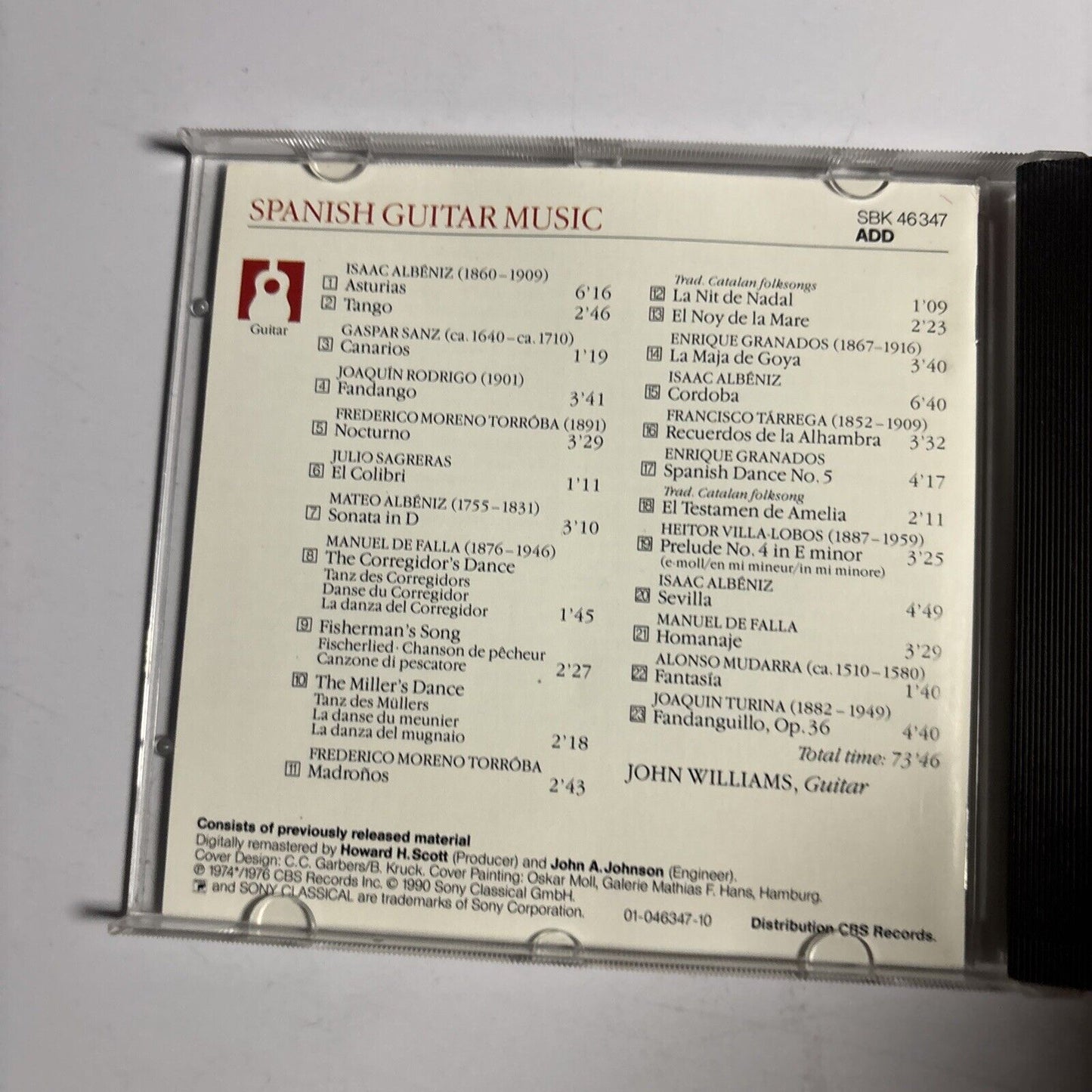 John Williams – Spanish Guitar Music (CD, 1990) SBK 46347