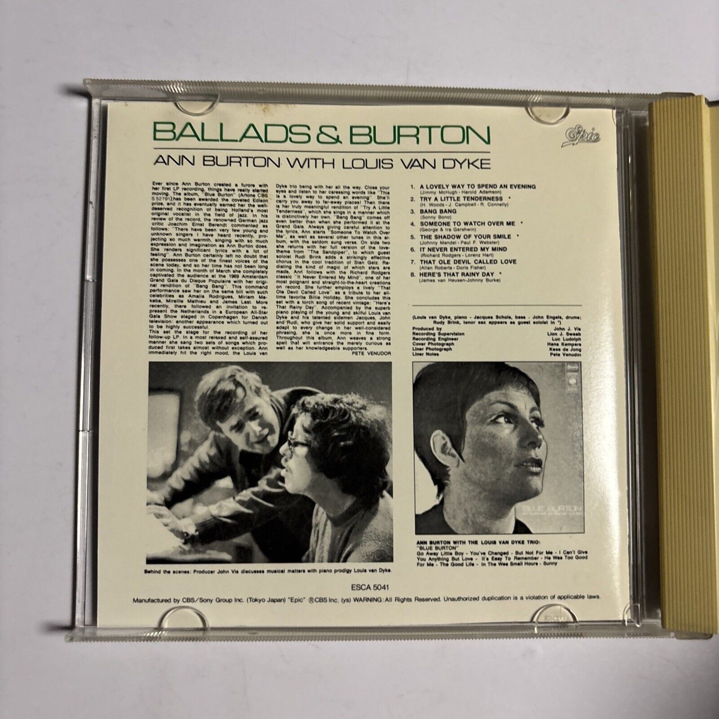 Ann Burton With The Louis Van Dyke Trio � Ballads & Burton (CD, 1989) Japan