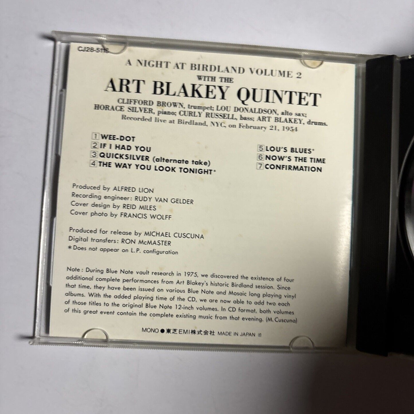 Art Blakey Quintet � Complete A Night At Birdland Vol. 2 (CD, 1989)  Japan