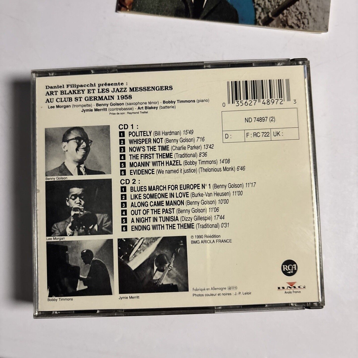 Art Blakey & The Jazz Messengers � Au Club St Germain 1958 (CD, 1990, 2-Disc)