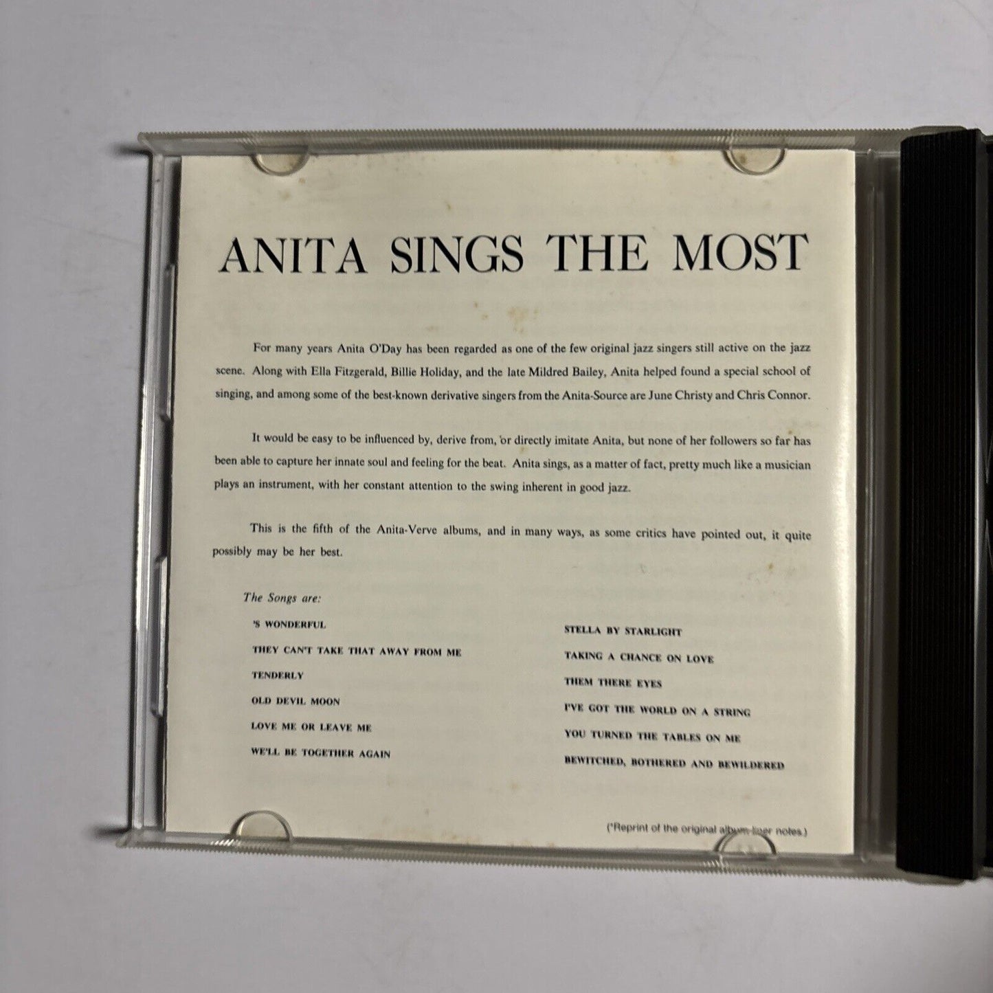 Anita O'Day � Anita Sings The Most (CD, 1990) pocj-1820 Japan