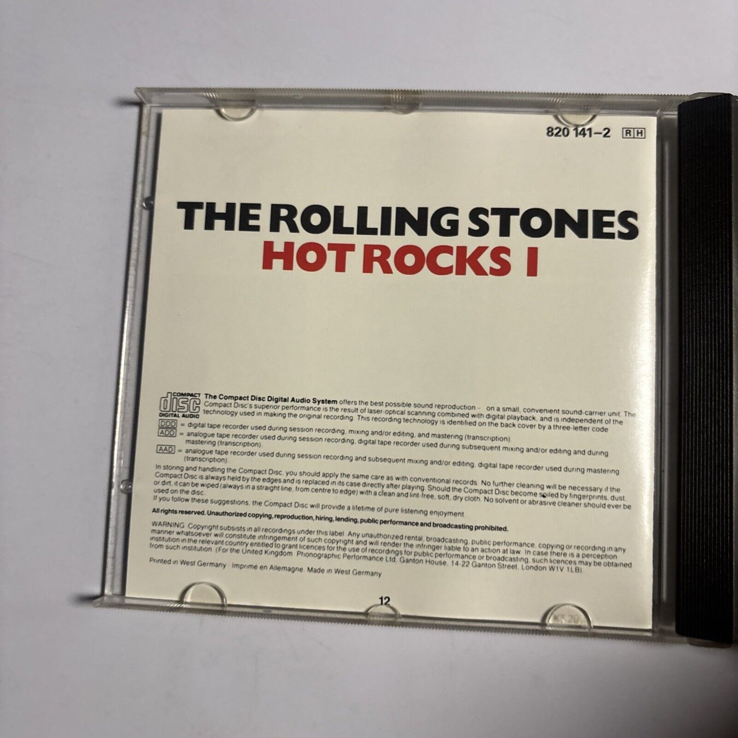 The Rolling Stones – Hot Rocks 1 (CD, 1985) 820 141-2