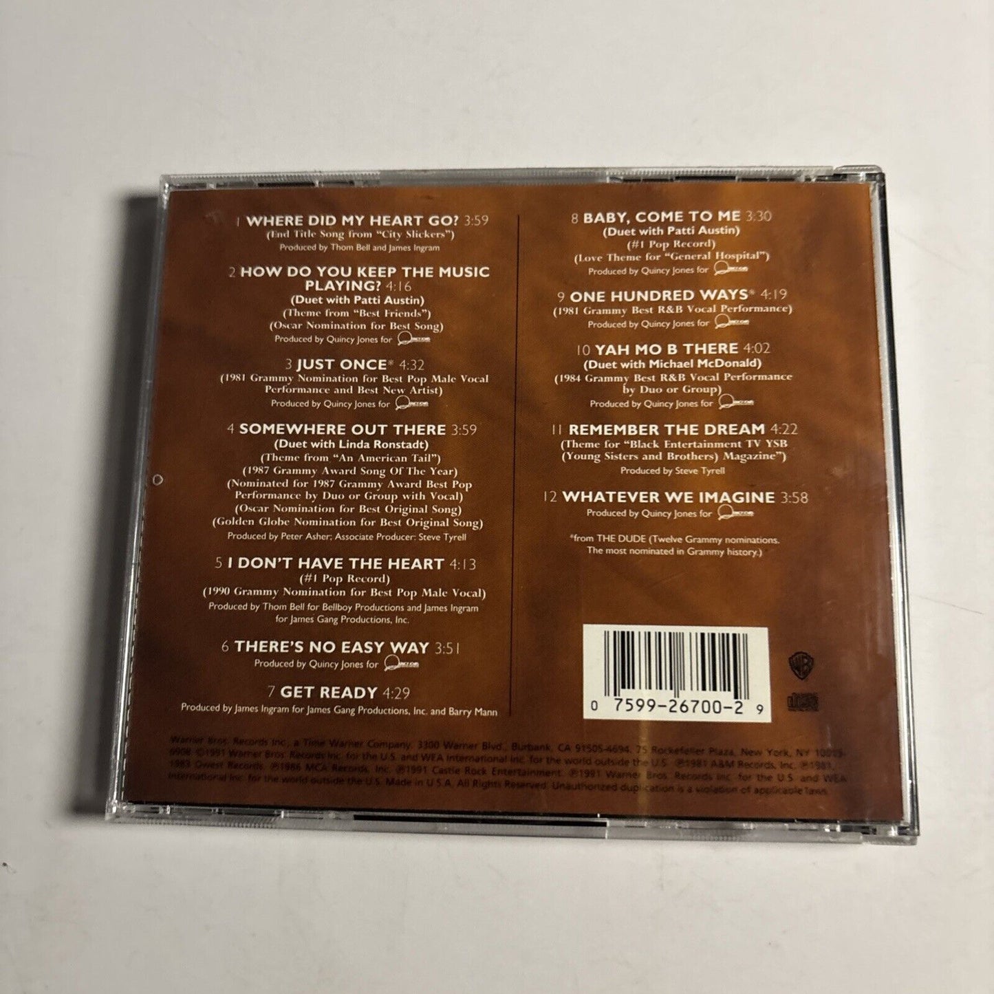 James Ingram – Greatest Hits (The Power Of Great Music) (CD, 1991) 9 26700-2