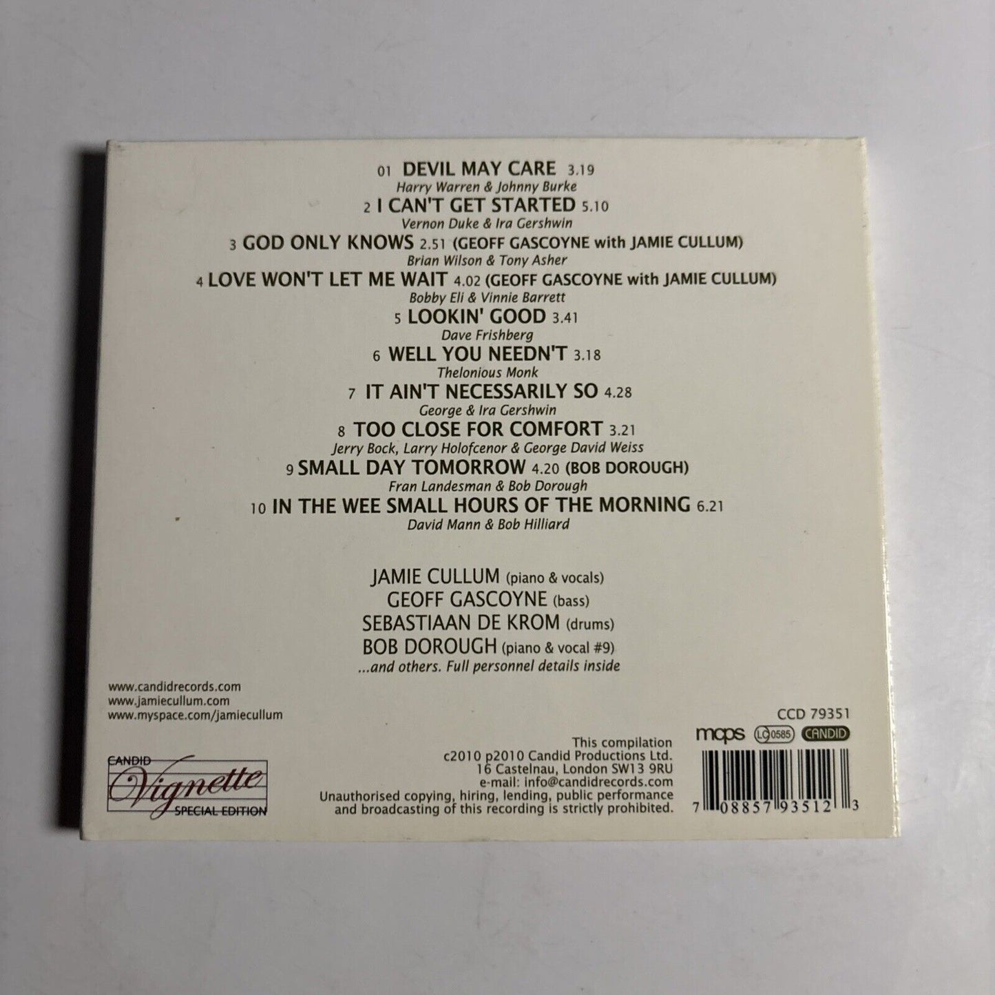 Jamie Cullum & Friends – Devil May Care! (CD, 2010) CCD 79351 Digipak