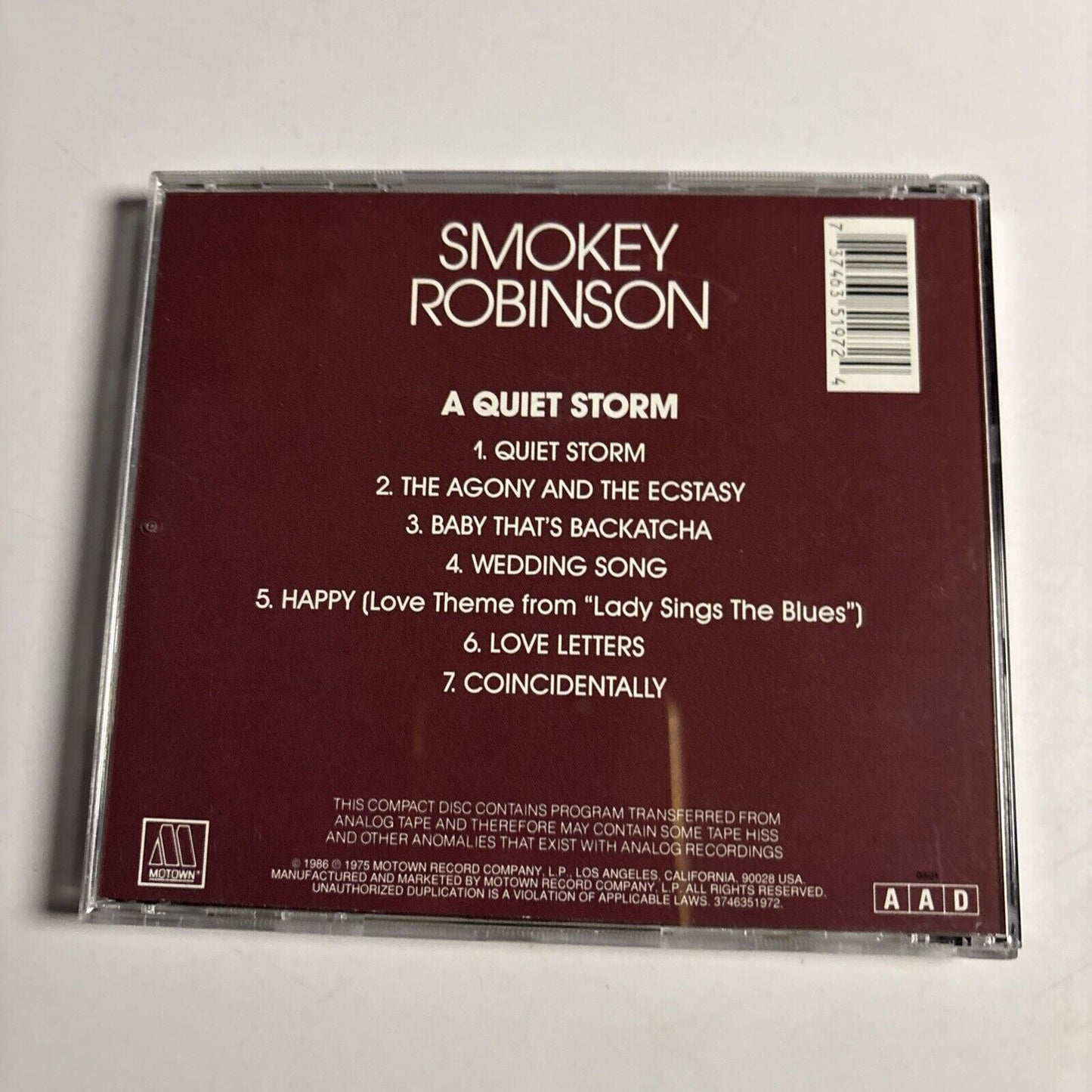 Smokey Robinson – A Quiet Storm (CD, 1975)
