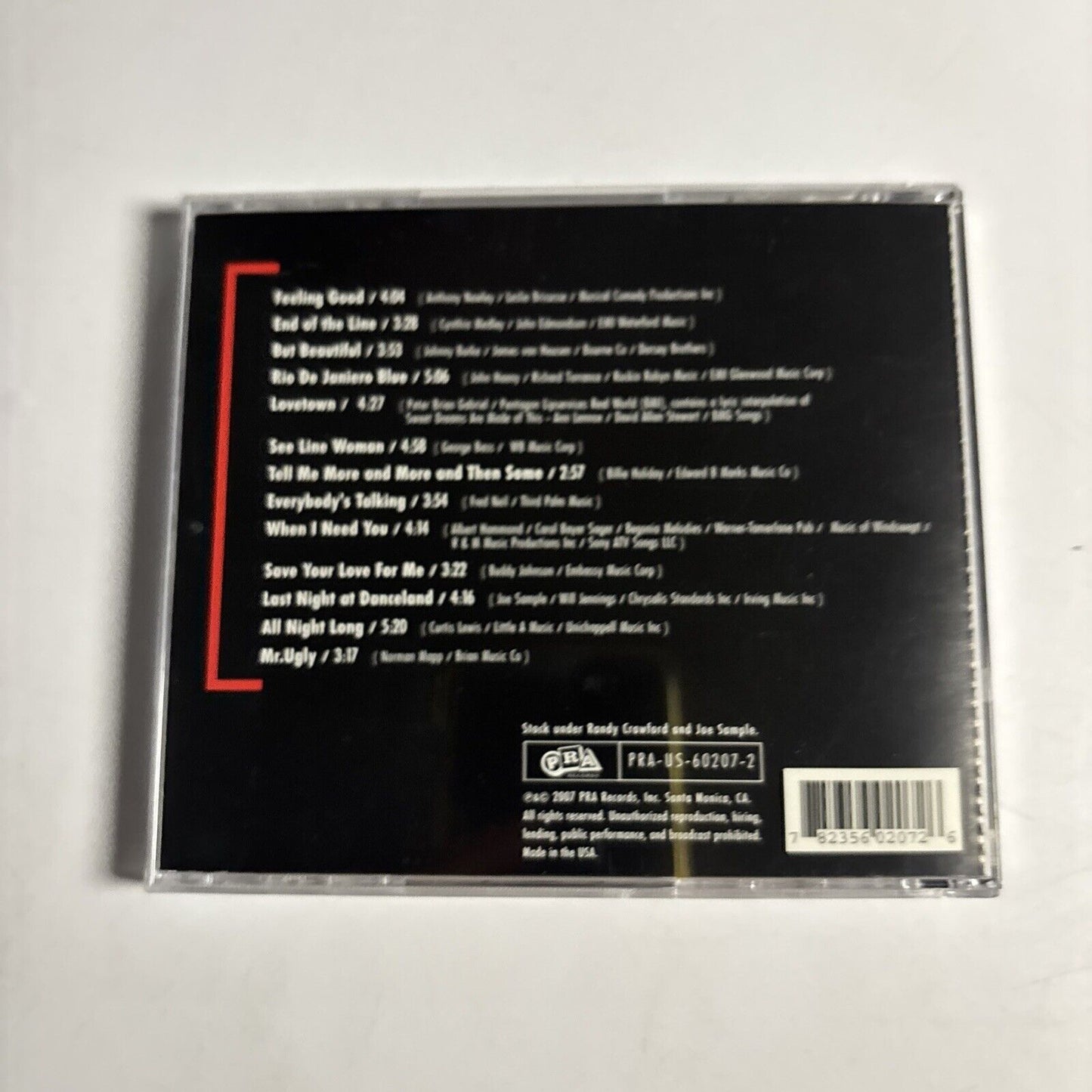 Randy Crawford & Joe Sample – Feeling Good(CD, 2007) PRA-60207-2