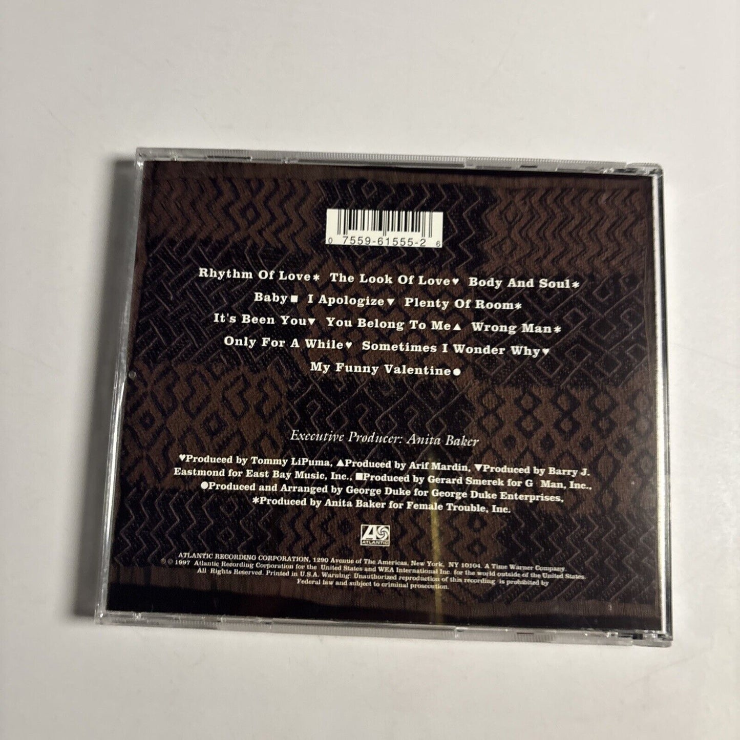 Anita Baker – Rhythm Of Love (CD, 1994) 61555-2