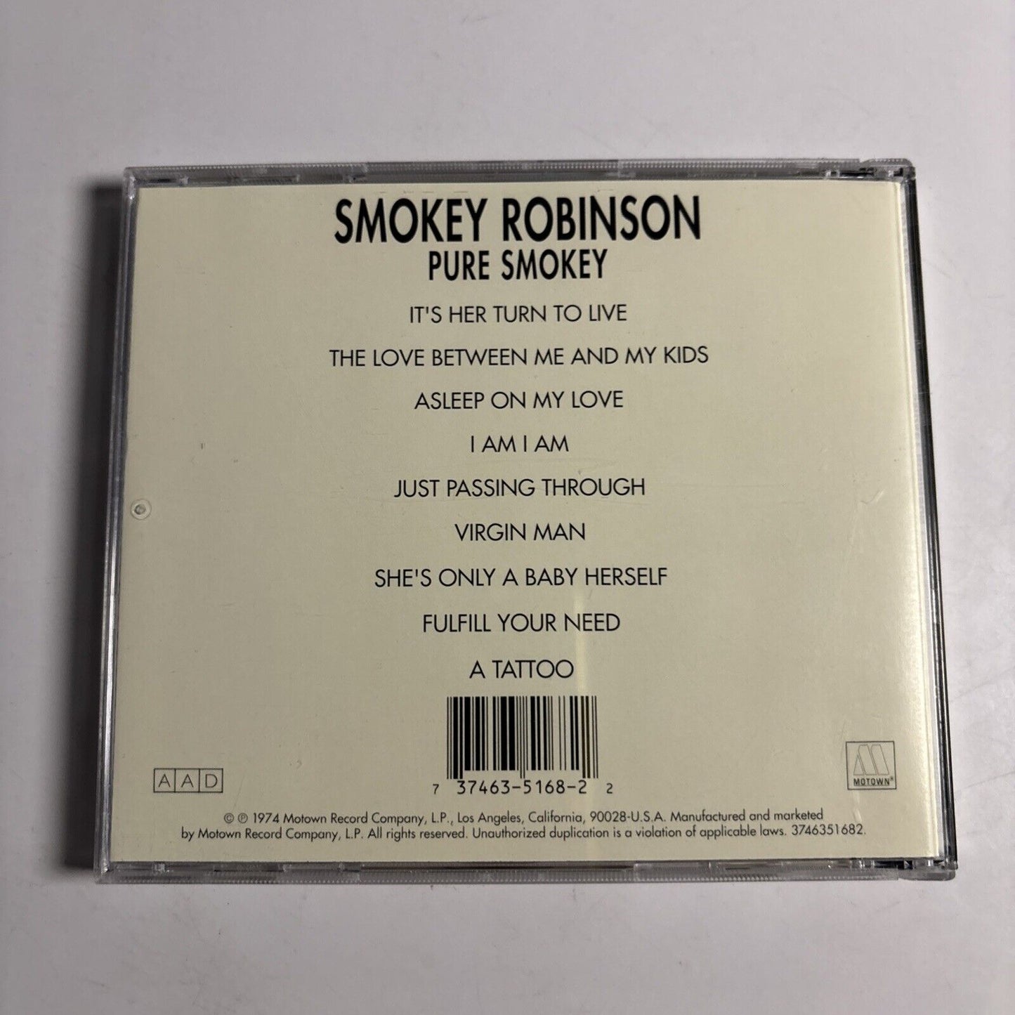 Smokey Robinson – Pure Smokey (CD, 1974)