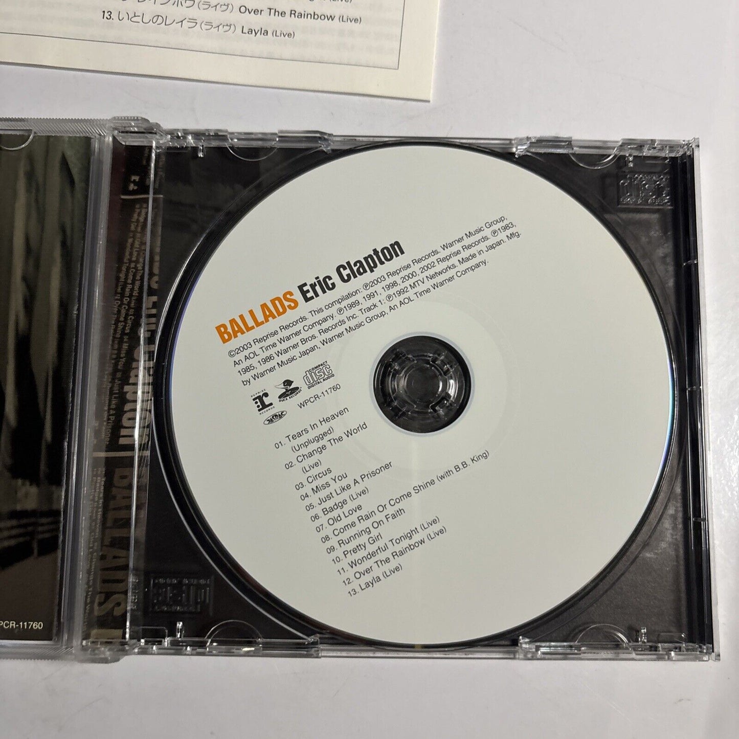 Eric Clapton – Ballads (CD, 2003) wpcr-11760 Japan