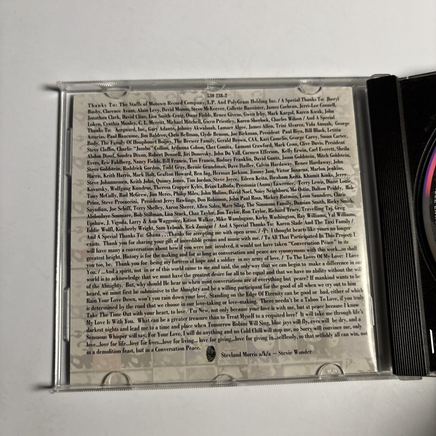 Stevie Wonder – Conversation Peace (CD, 1995) 530 238-2