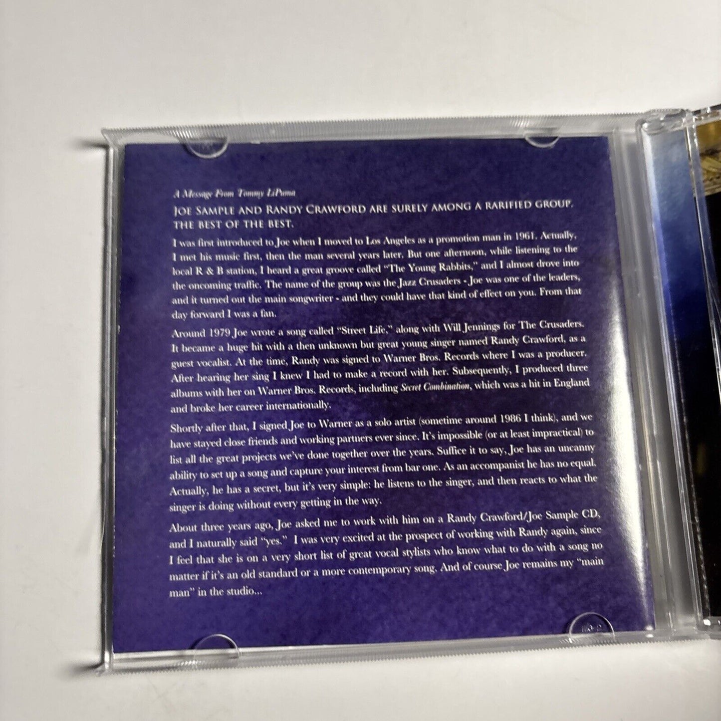 Randy Crawford & Joe Sample – No Regrets (CD, 2008)