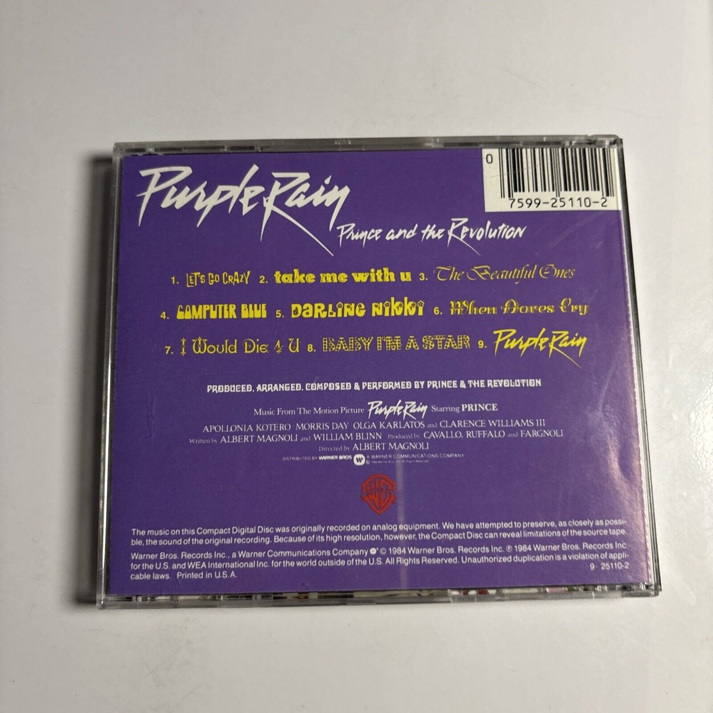 Prince And The Revolution – Purple Rain (CD, 1984) 925 110-2