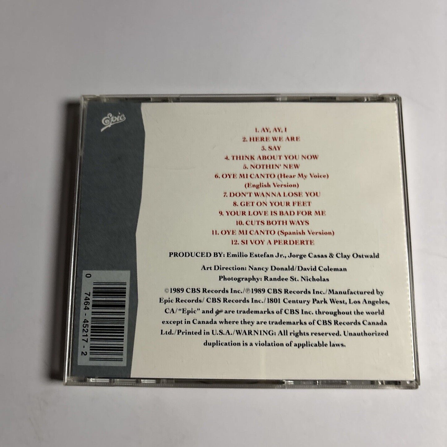 Gloria Estefan – Cuts Both Ways (CD, 1989) EK 45217