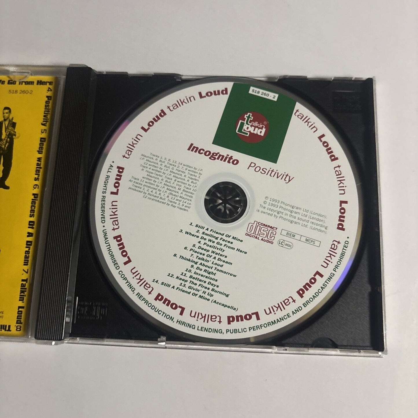 Incognito – Positivity (CD, 1993) 518 260-2