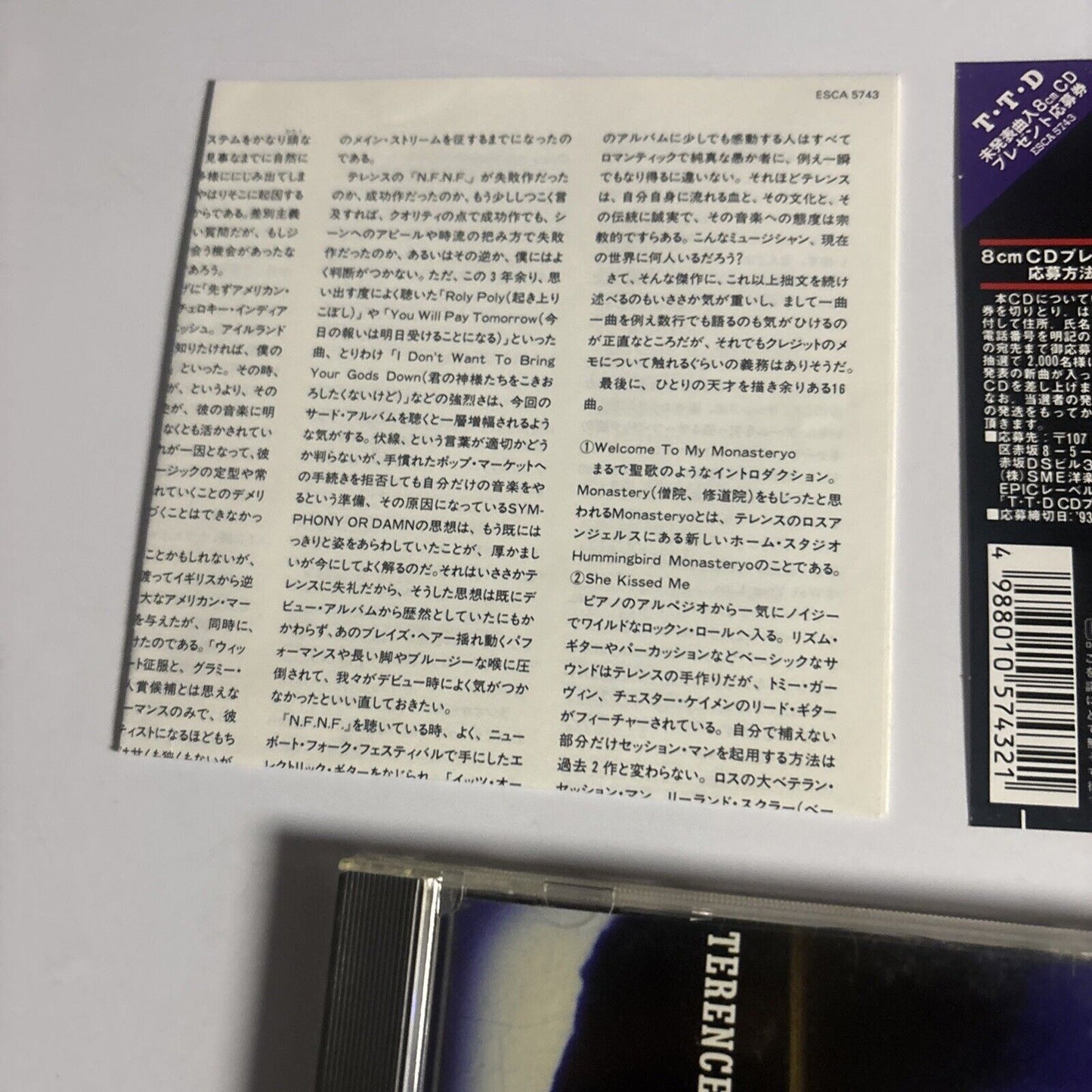 Terence Trent D'Arby – Symphony Or Damn (CD, 1993) esca-5743 Japan obi