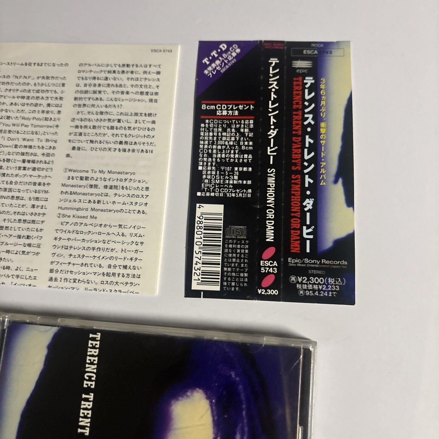 Terence Trent D'Arby – Symphony Or Damn (CD, 1993) esca-5743 Japan obi