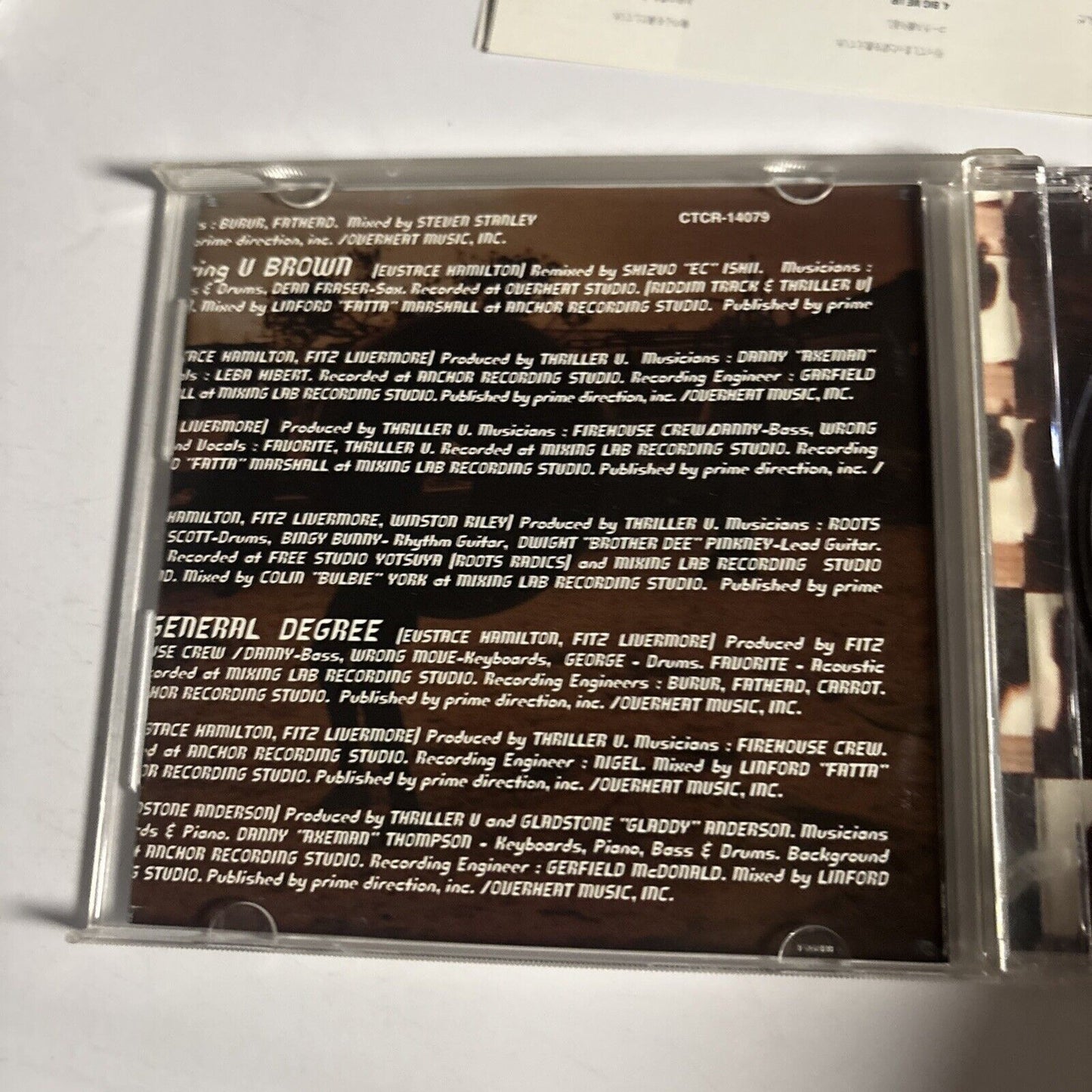 Thriller U – Youth (CD, 1997) ctcr-14079 Japan obi