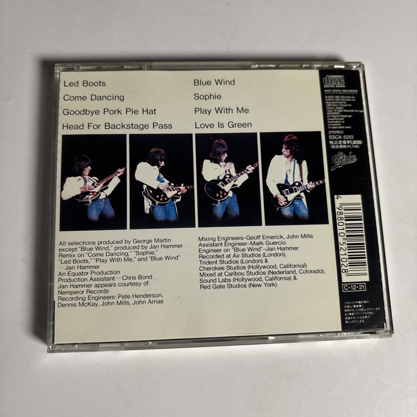 Jeff Beck – Wired (CD, 1990) esca-5210 Japan