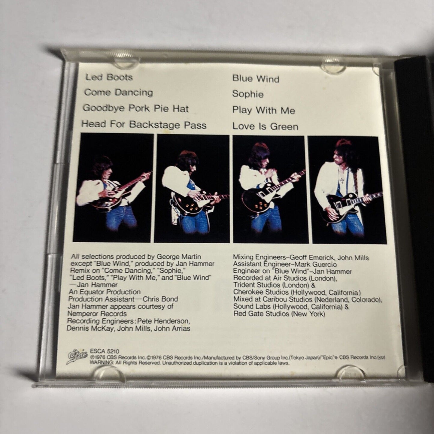 Jeff Beck – Wired (CD, 1990) esca-5210 Japan