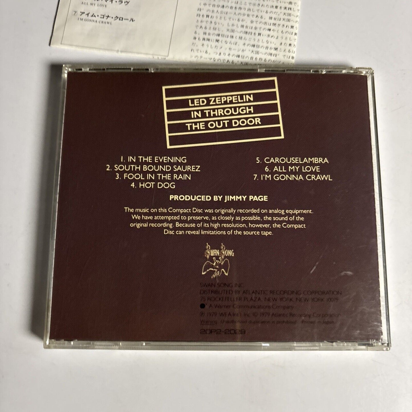 Led Zeppelin – In Through The Out Door (CD, 1979) 20p2-2029 Japan