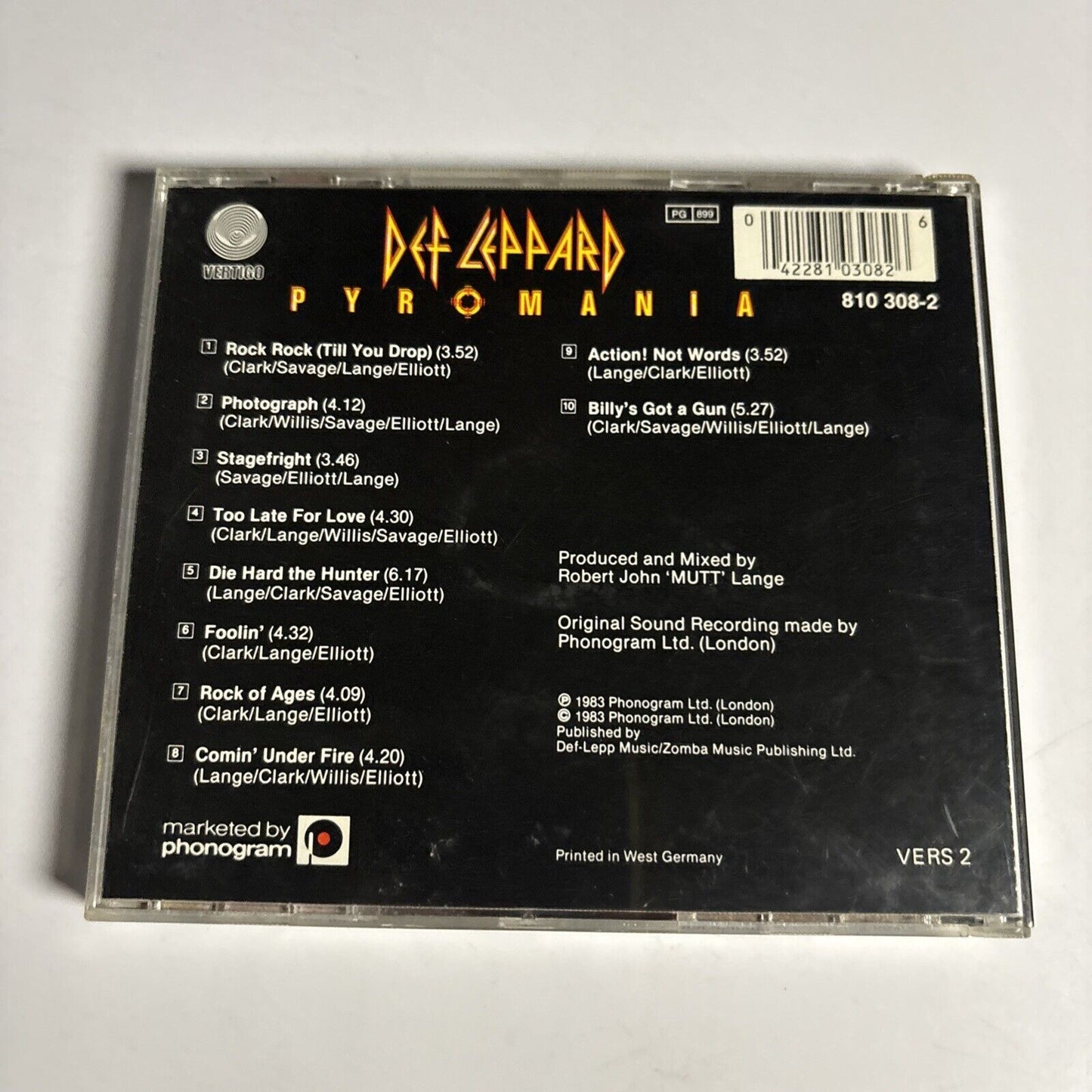 Def Leppard – Pyromania (CD, 1984) 810 308-2 Japan