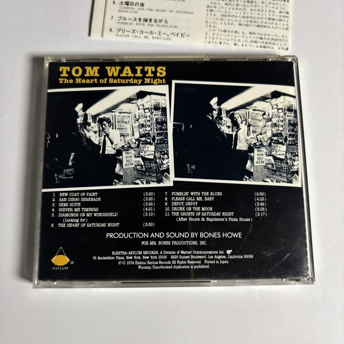 Tom Waits – The Heart Of Saturday Night (CD, 1989) 18p2-2697 Japan