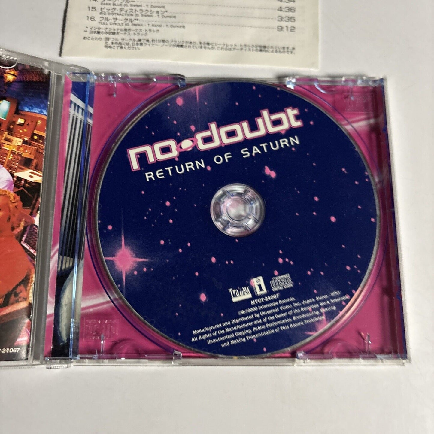 No Doubt – Return Of Saturn (CD, 2000) mvct-24067 Japan Bonus Track
