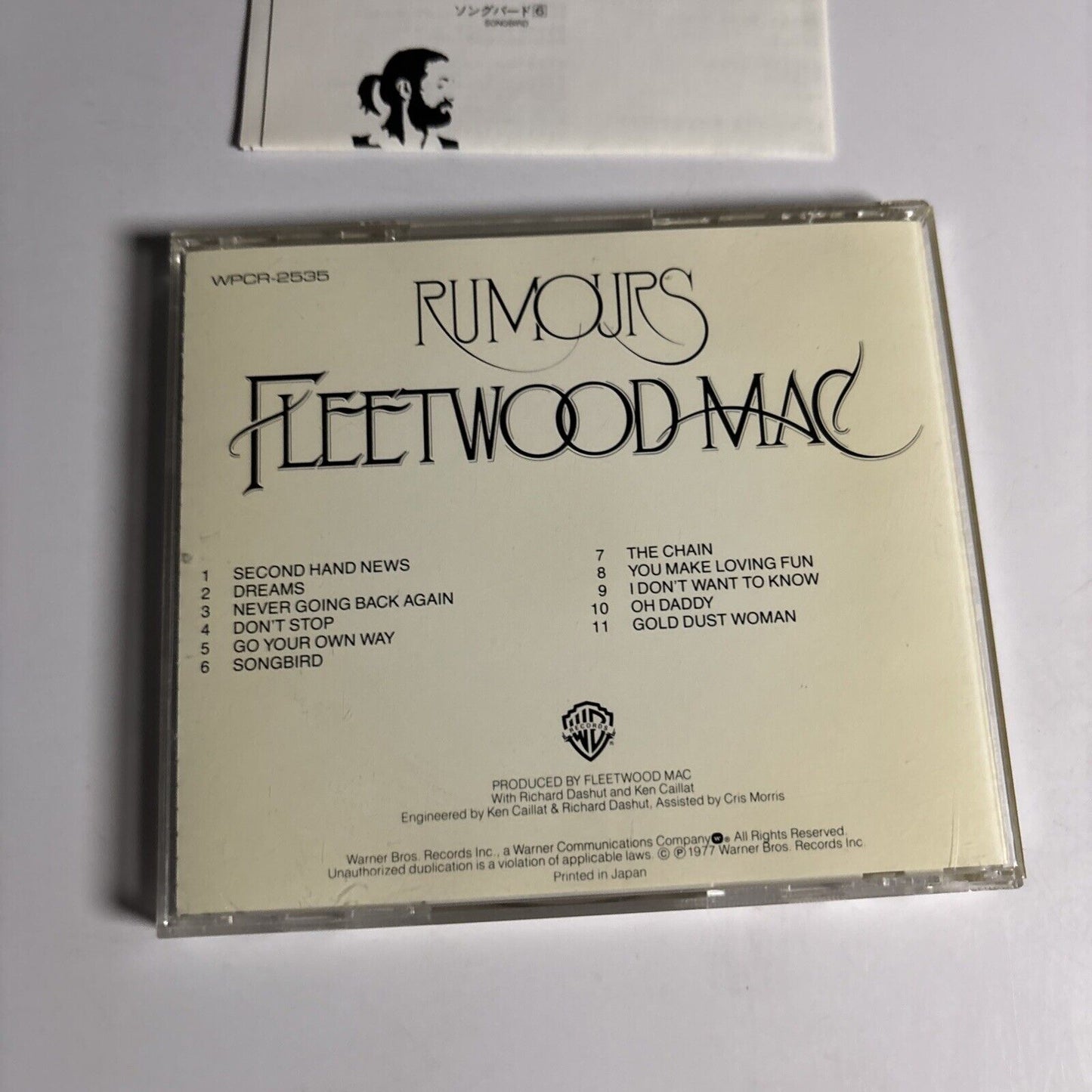 Fleetwood Mac – Rumours (CD, 1997) wpcr-2535 Japan