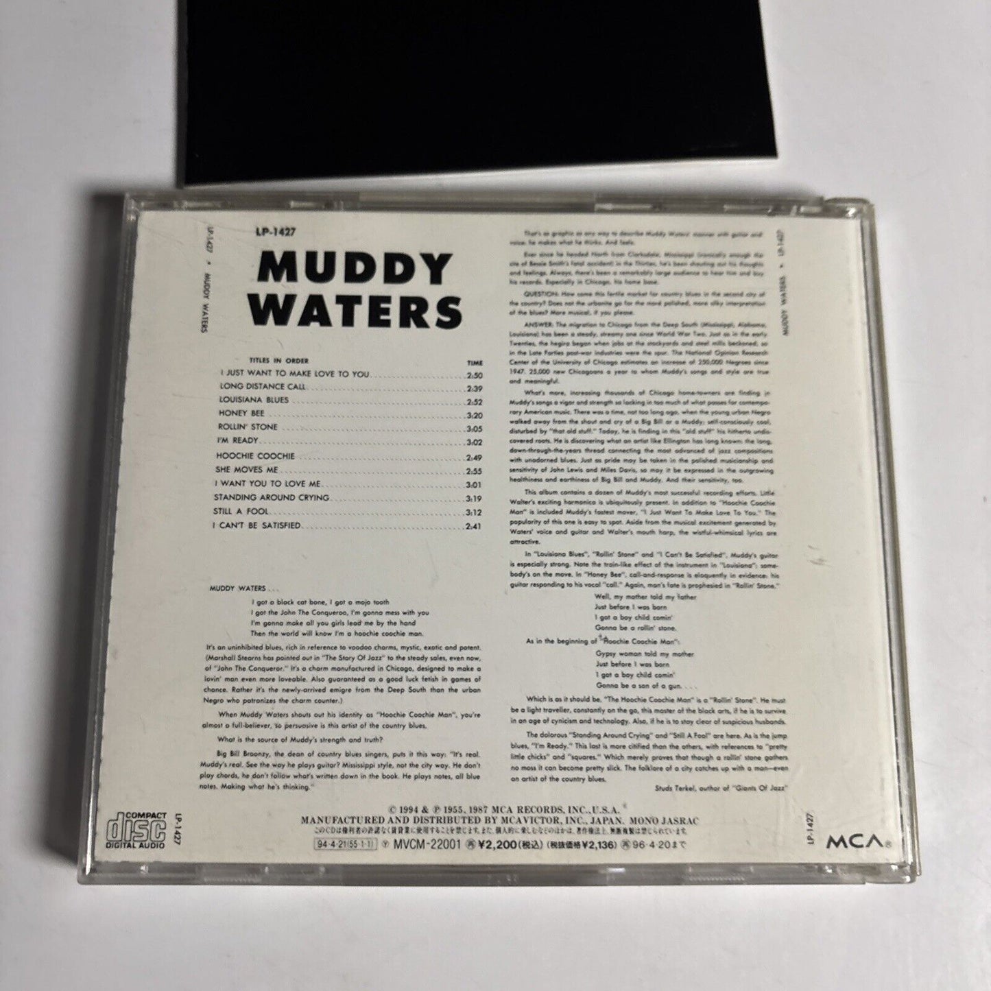 Muddy Waters – The Best Of Muddy Waters (CD,1994) mvcm-22001 Japan