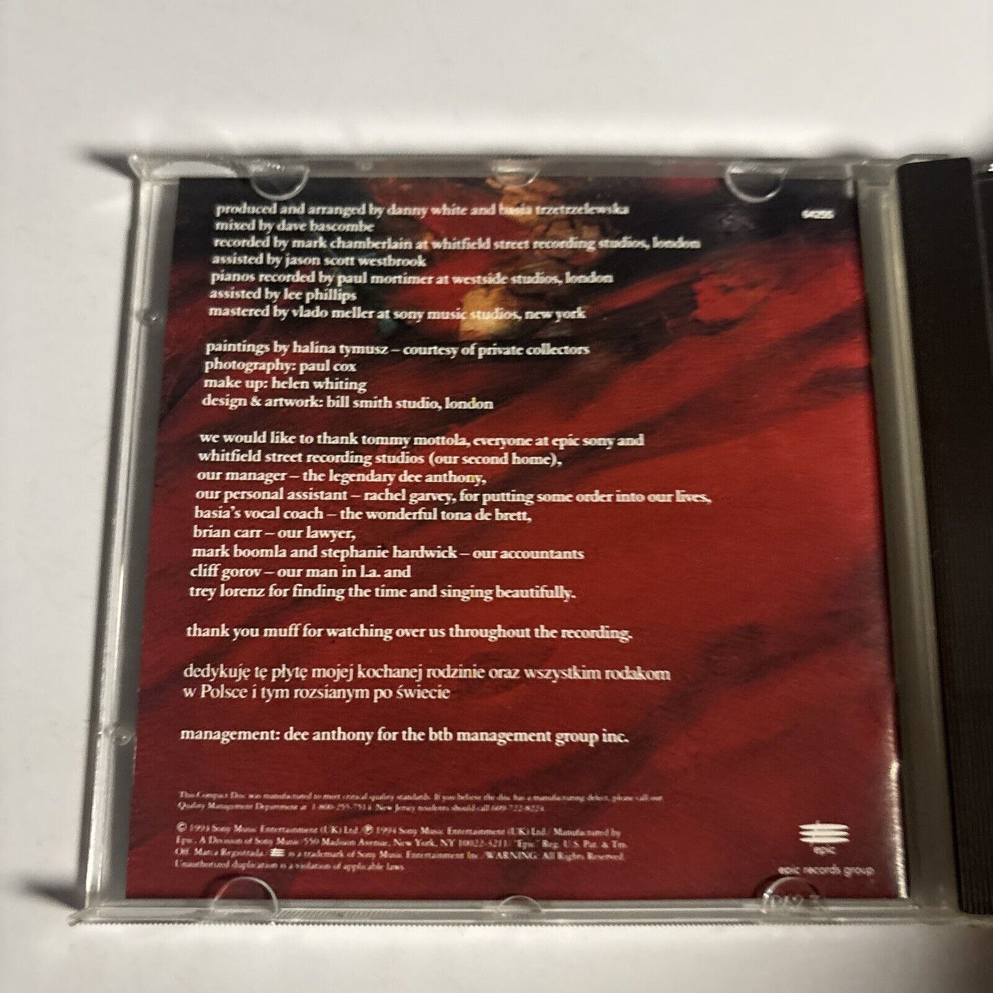 Basia – The Sweetest Illusion (CD, 1994) EK 64255