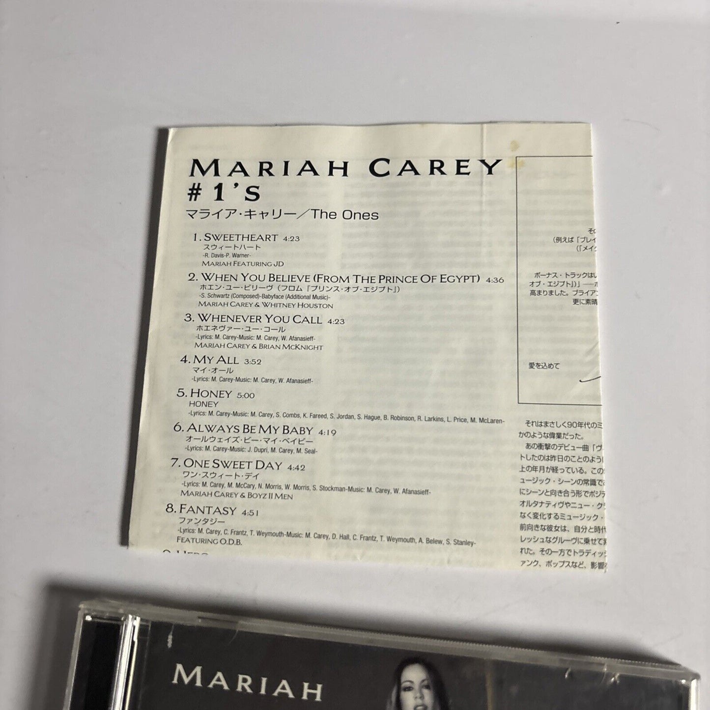 Mariah Carey – #1's (CD, 1998) srcs-8820 Japan