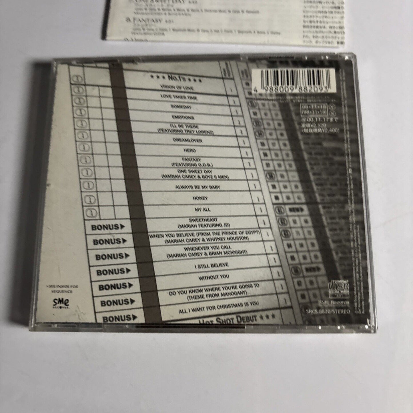 Mariah Carey – #1's (CD, 1998) srcs-8820 Japan