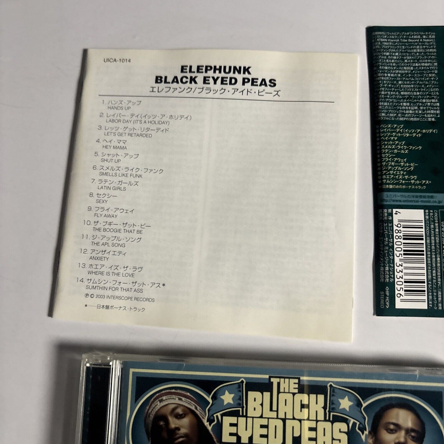The Black Eyed Peas – Elephunk (CD, 2003) uica-1014 Japan Bonus Track, obi