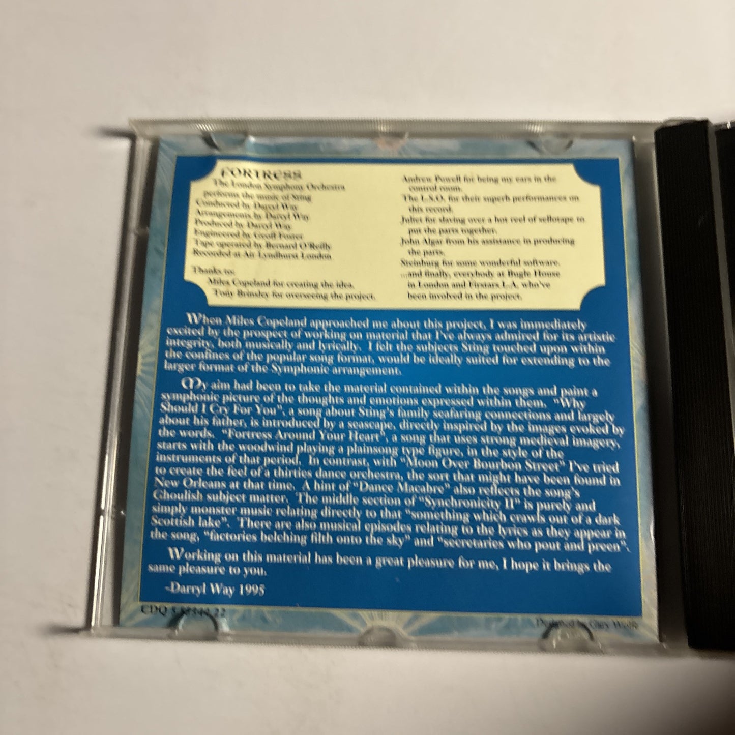 Fortress - The London Symphony Orchestra Performs The Music Of Sting (CD, 1995)