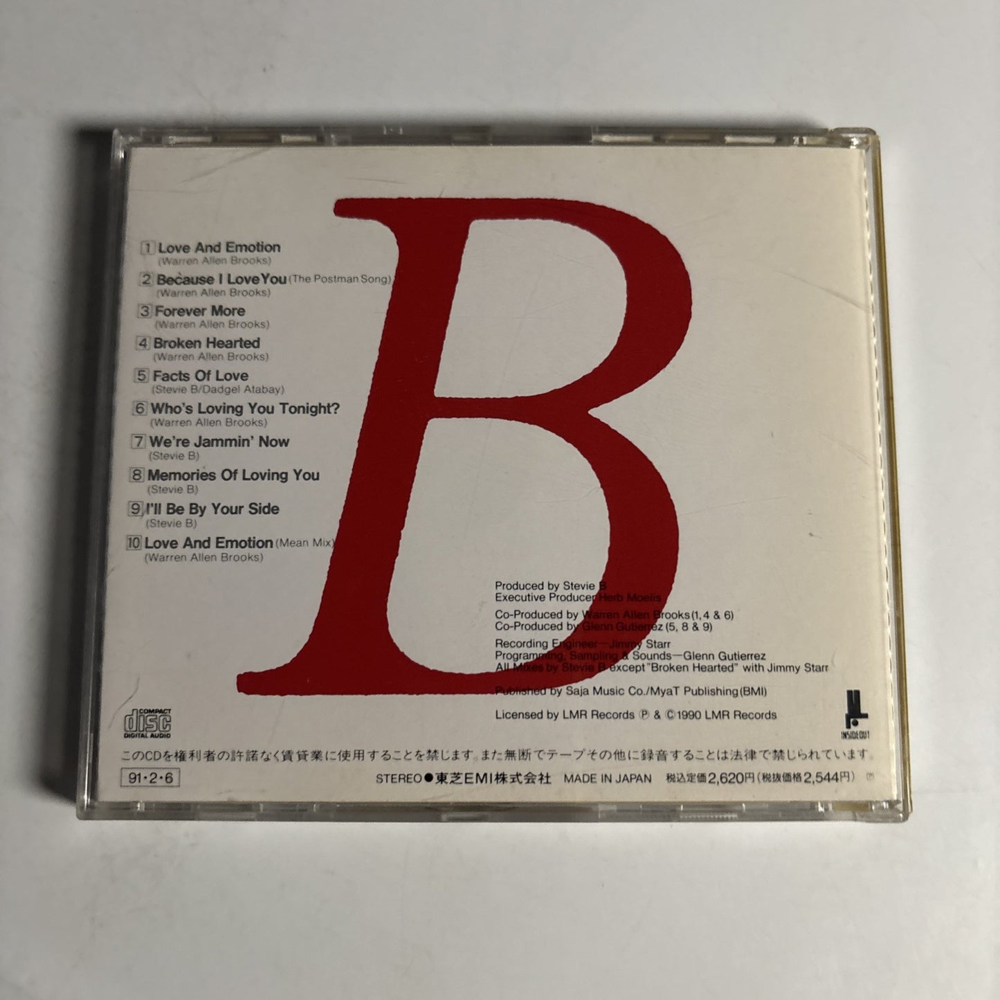 Stevie B – Love & Emotion (CD, 1991) tocp-6605 Japan